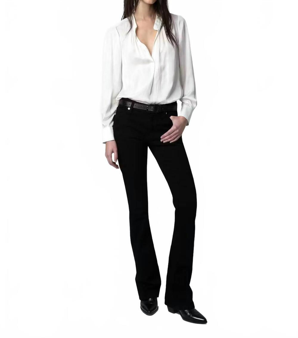 NEW ZADIG & VOLTAIRE tink satin blouse in white